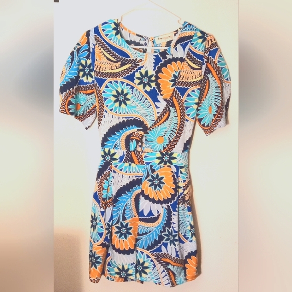 Impressions Colorful Paisley Short Romper NWT Resortwear Women's Size L - Picture 2 of 12